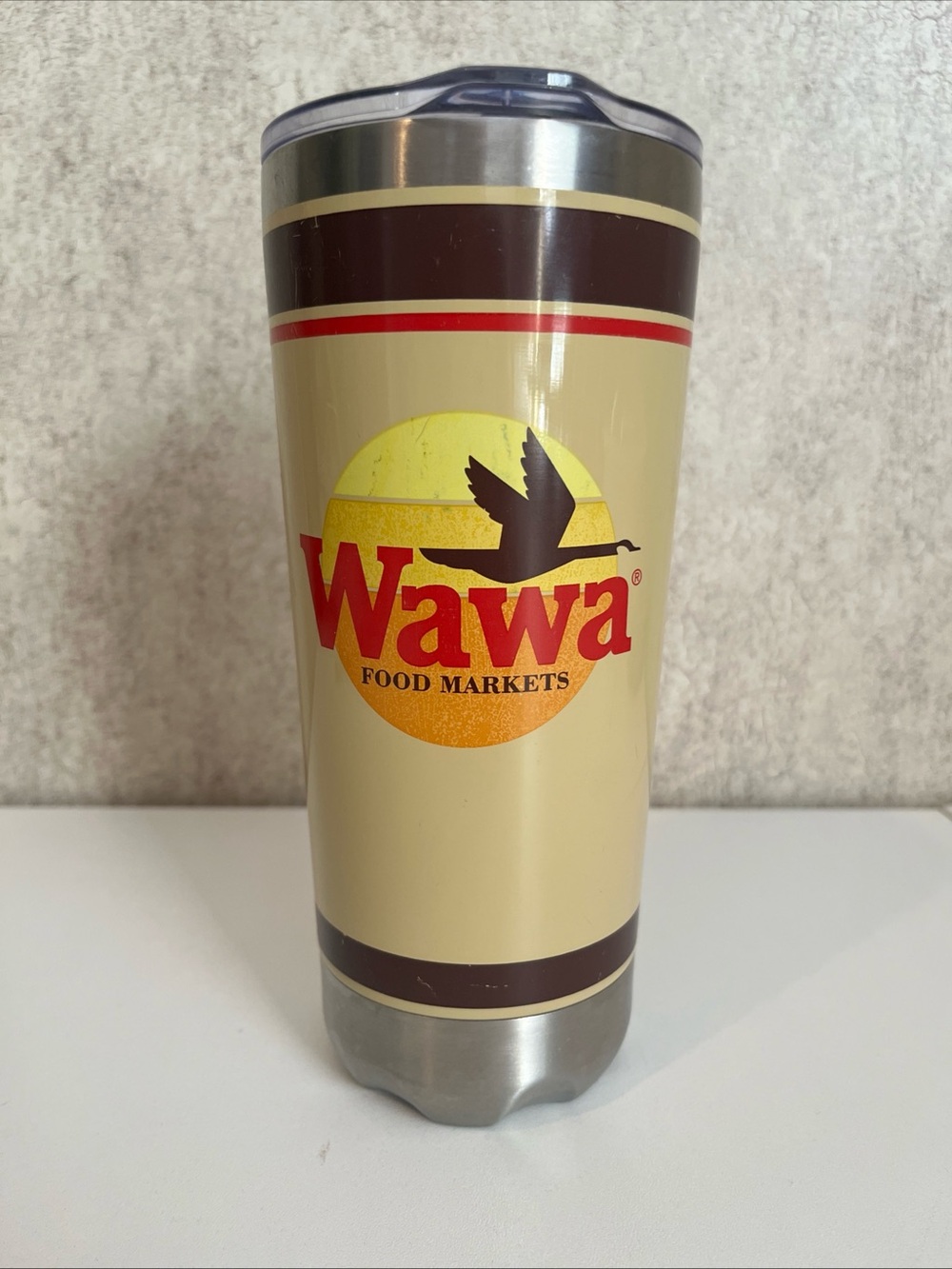 Wawa Rare Vintage Stainless Steel Insulated Travel Coffee Cup Mug Tumbler 20oz